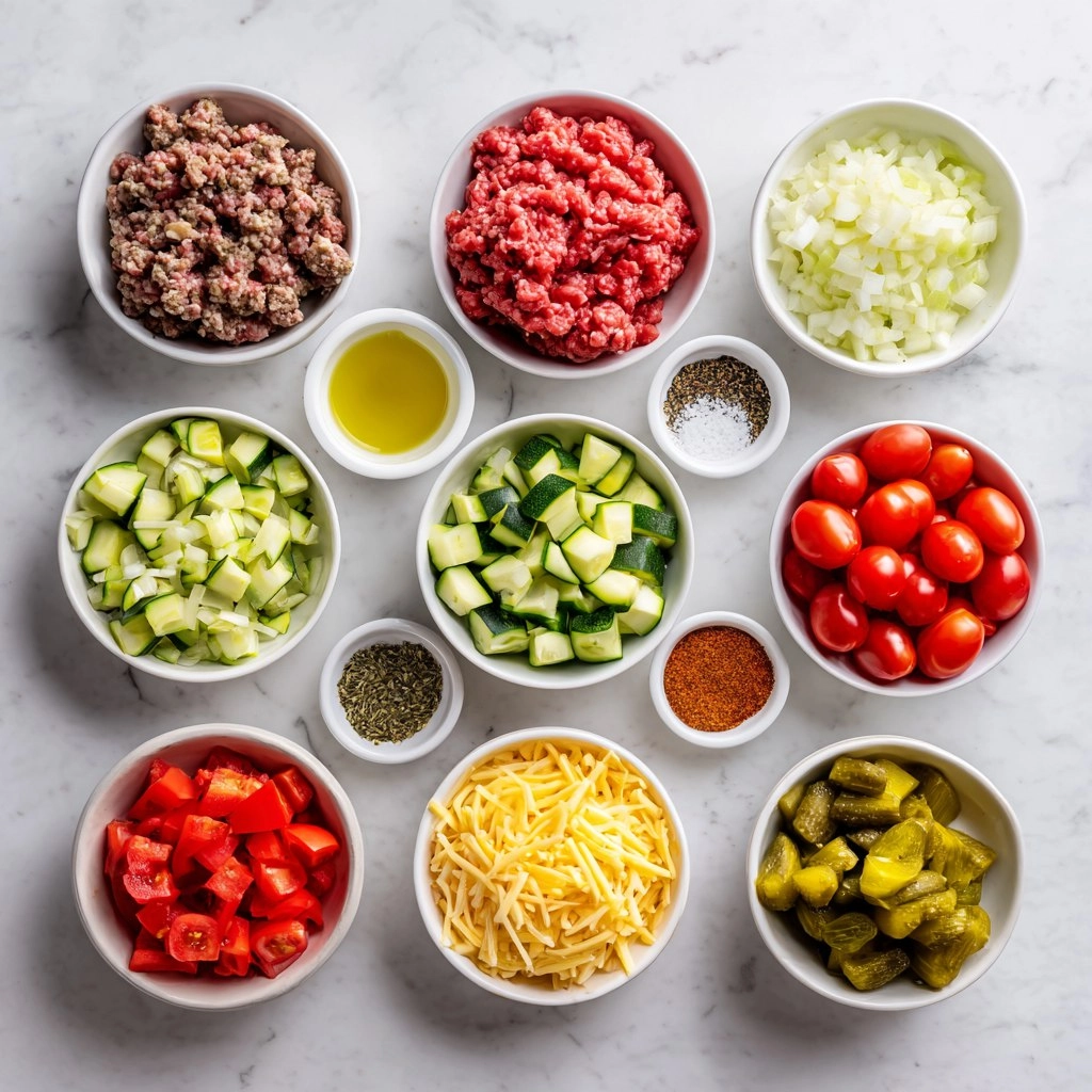 Low Carb Cheeseburger Auflauf mit Zucchini