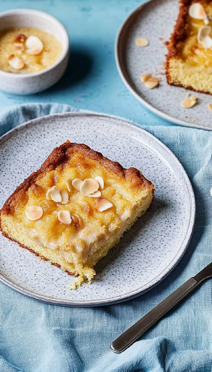 Saftiger Butterkuchen mit Pudding vom Blech