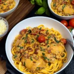 Toskana-Haehnchen-mit-cremiger-Nudelpfanne-Rezept