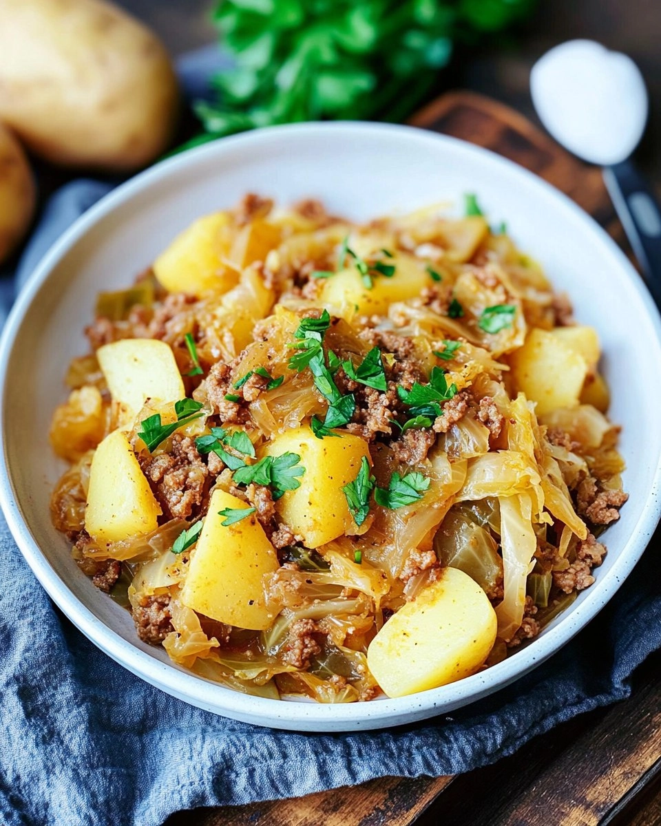 Weißkohl mit Hackfleisch und Kartoffeln