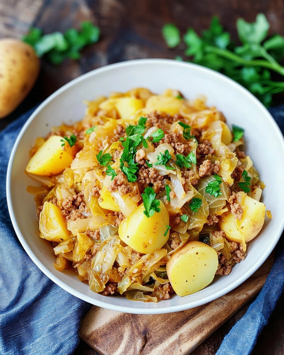 Weißkohl mit Hackfleisch und Kartoffeln