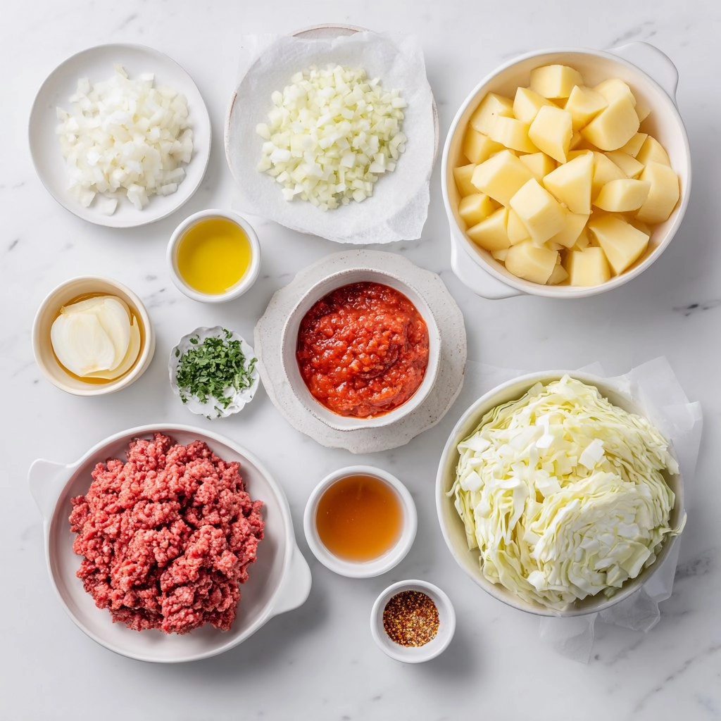 Weißkohl mit Hackfleisch und Kartoffeln
