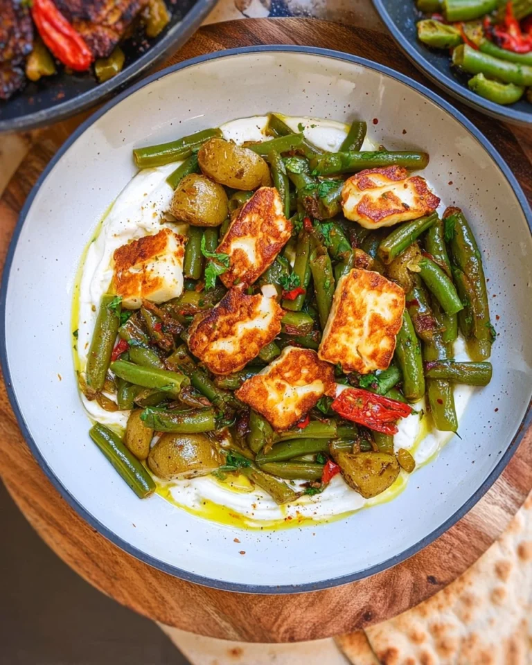 Buschbohnen-Kartoffel-Pfanne-Halloumi-Rezept