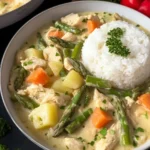 Cremiges-Huehnerfrikassee-mit-Spargel-Rezept