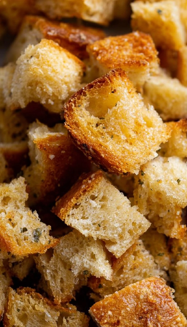 Croutons mit Parmesan aus dem Ofen 60 Croutons mit Parmesan aus dem Ofen