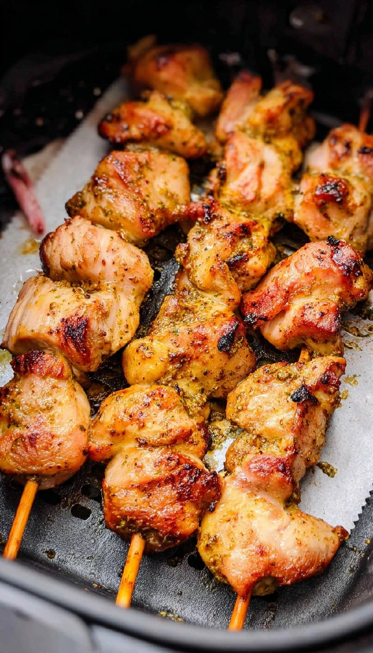 Hähnchen-Schaschlik-Spieße im Airfryer