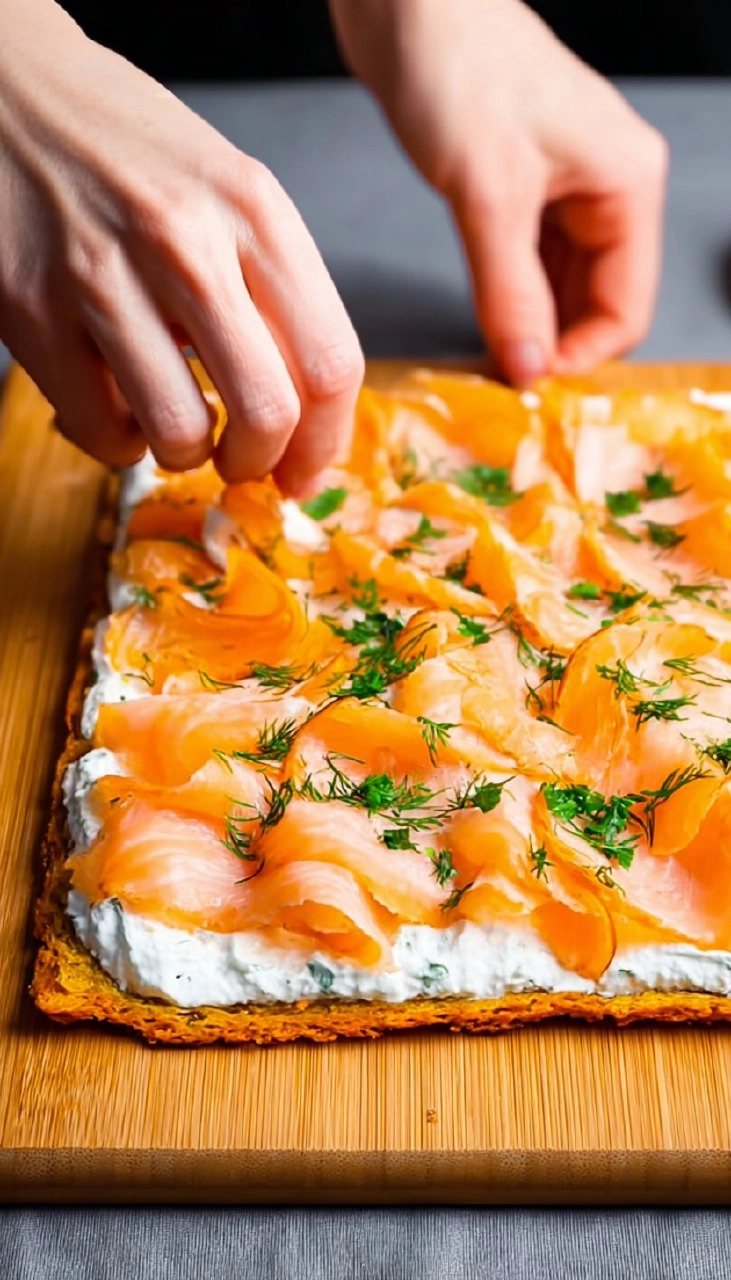 Karotten-Frischkäse-Rolle mit Lachs