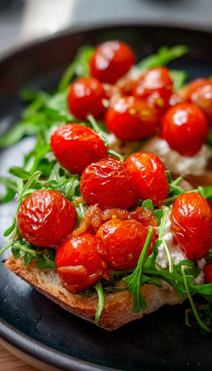 Knuspriges Brot mit Burrata und Ofentomaten
