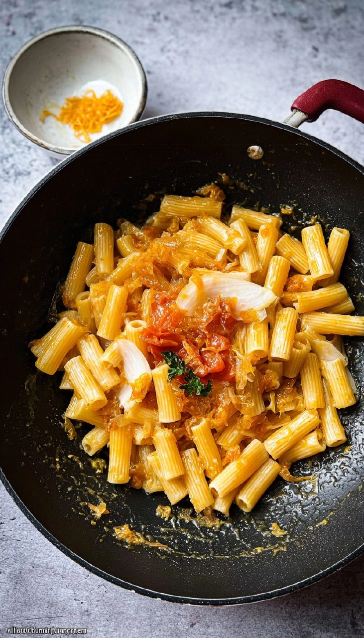Lauch-Tomaten-Pasta mit Weißwein