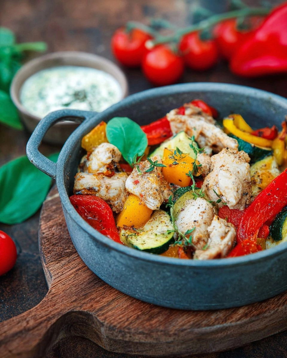 One Pot Hähnchen mit Gemüse aus der Heißluftfritteuse