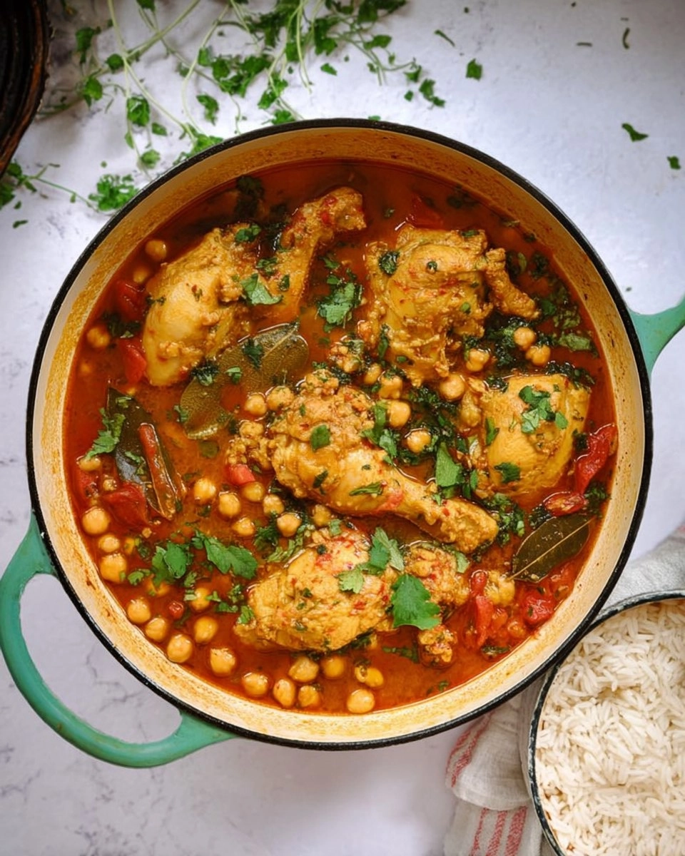 Pakistanisches Hähnchen Curry mit Kichererbsen