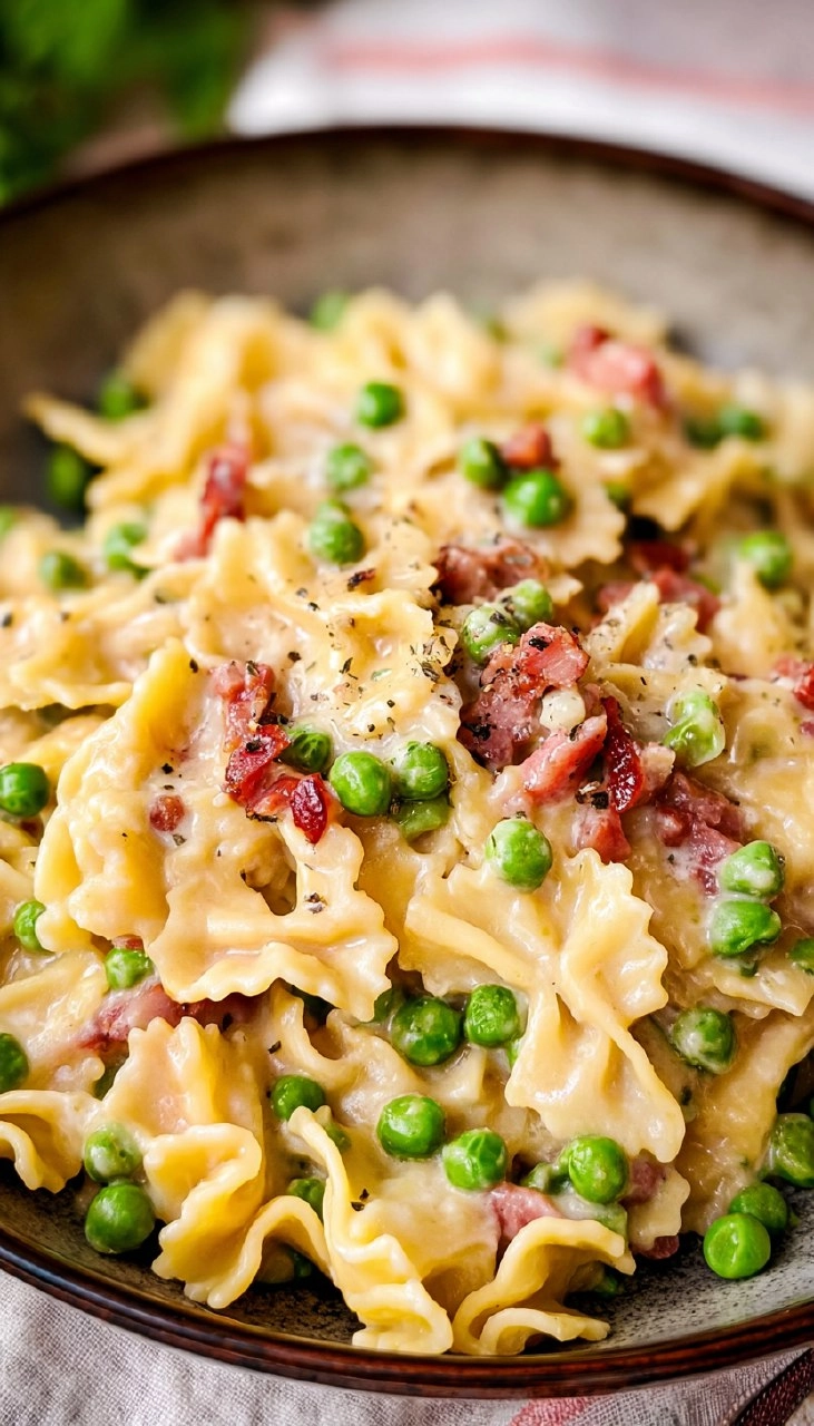 Pasta mit Pancetta und Erbsen 80 Pasta mit Pancetta und Erbsen