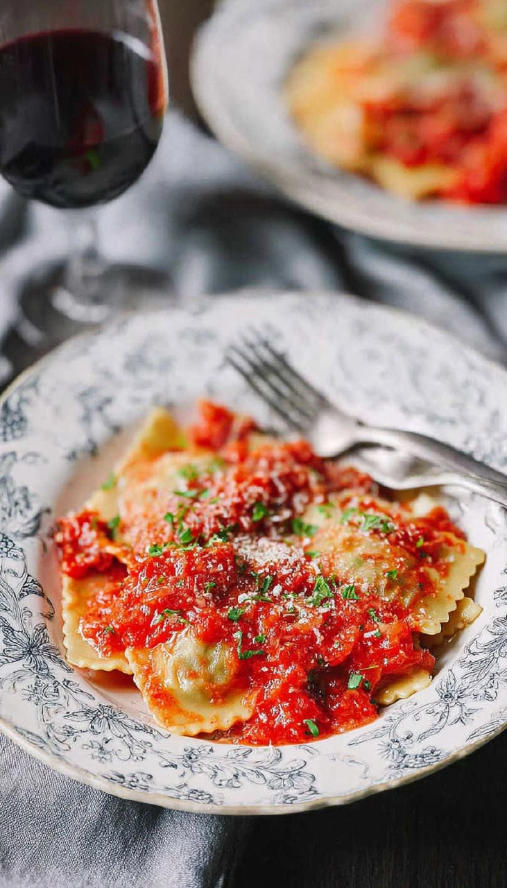 Ravioli in Tomatensoße