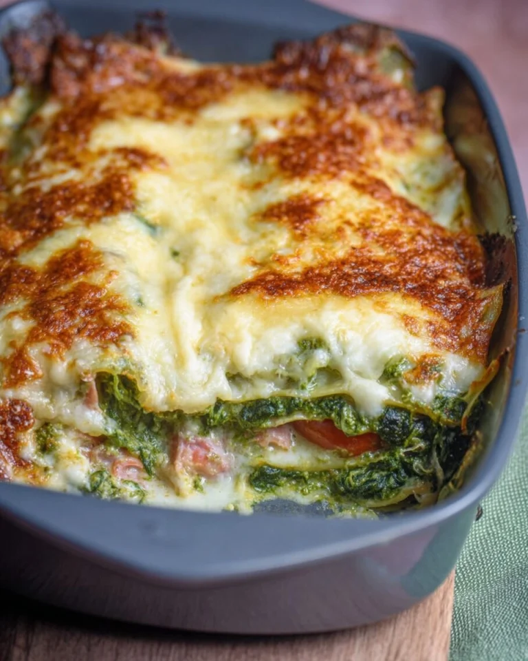 Saftige-Spinatlasagne-mit-Tomaten-Schinken-und-Bechamelsosse-Rezept