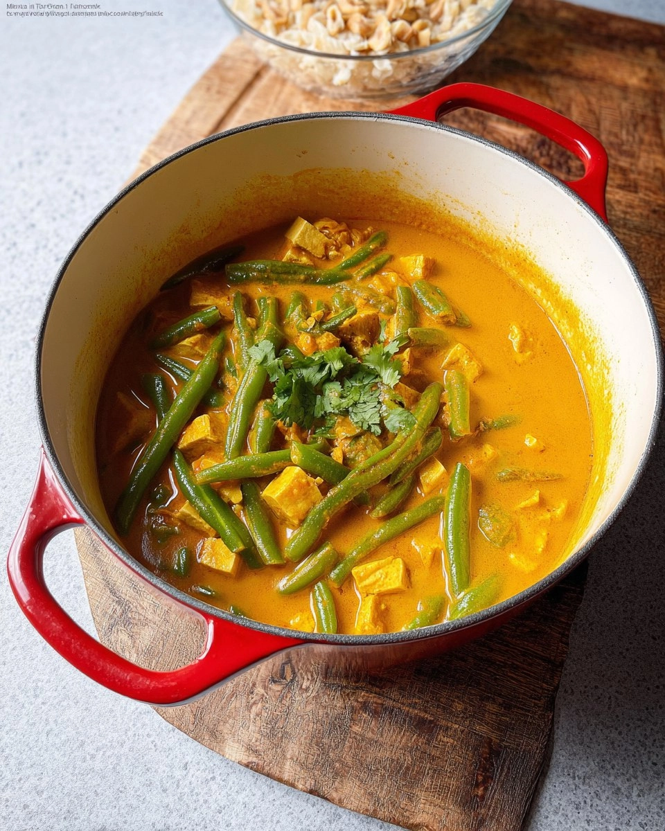 Tofu-Curry mit grünen Bohnen