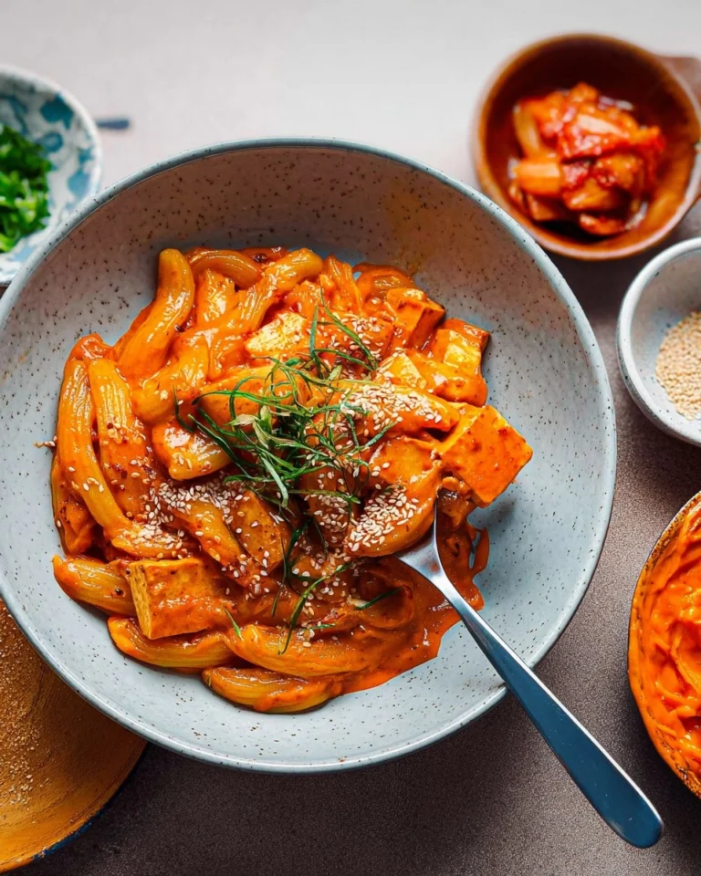 Tofu-Scherennudeln-mit-Kimchi-Sahnesauce-Rezept