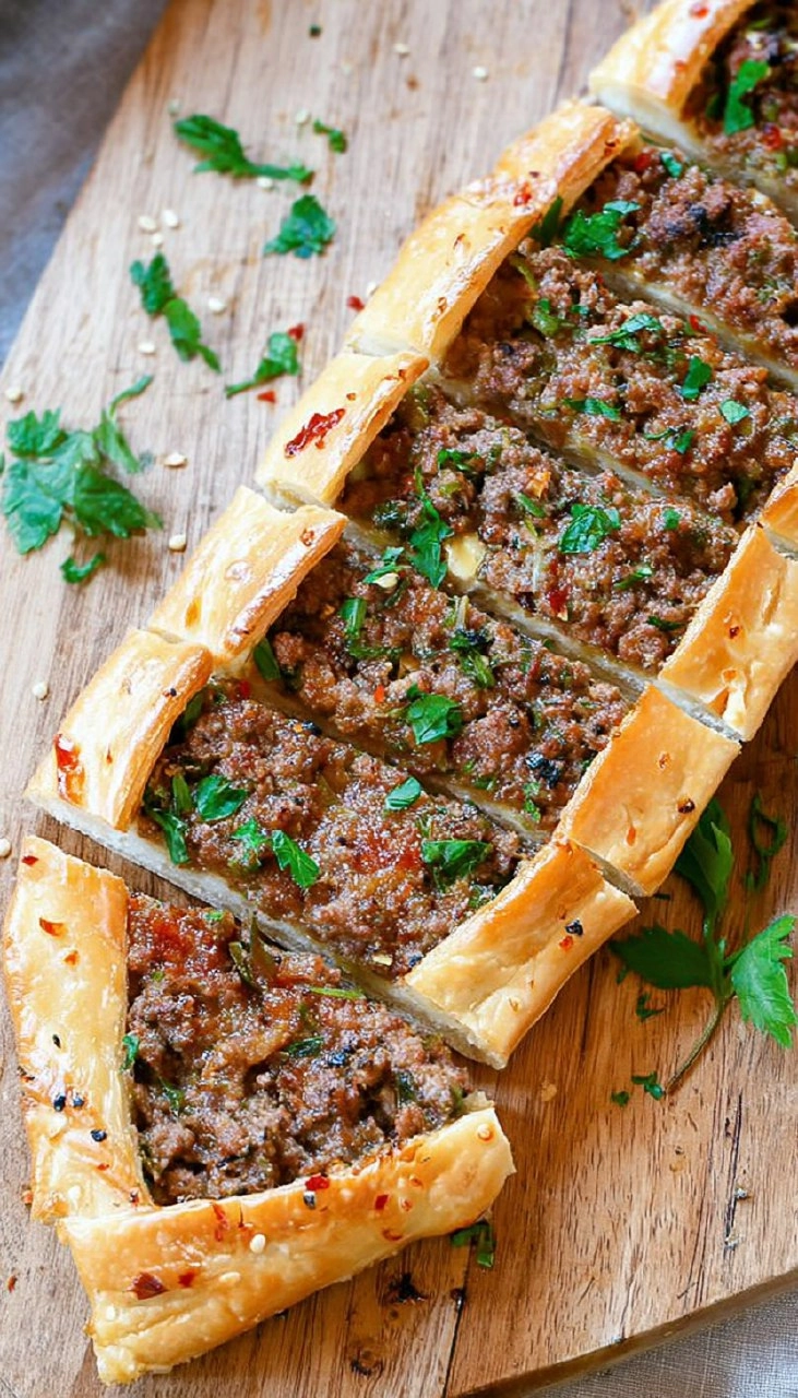 Türkische Pide mit Hackfleisch