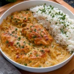 Zwiebel-Sahne-Hähnchen aus dem Ofen 126 Zwiebel-Sahne-Haehnchen-aus-dem-Ofen-Rezept