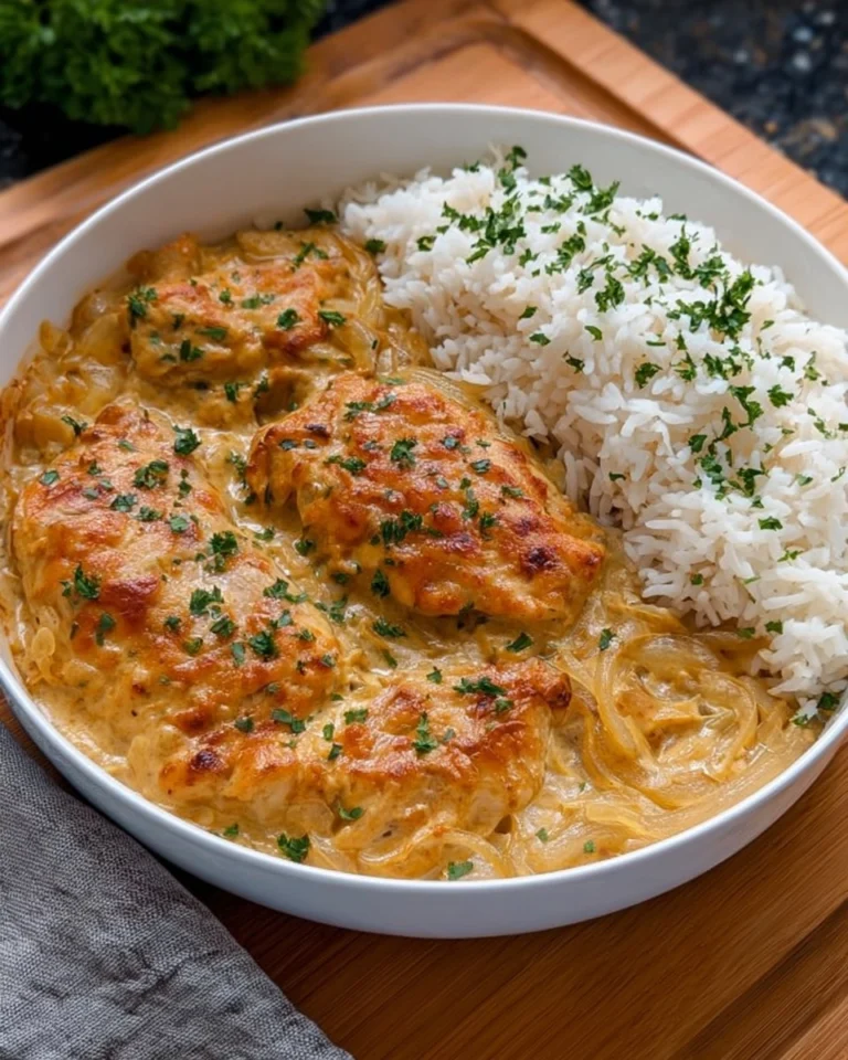 Zwiebel-Sahne-Haehnchen-aus-dem-Ofen-Rezept