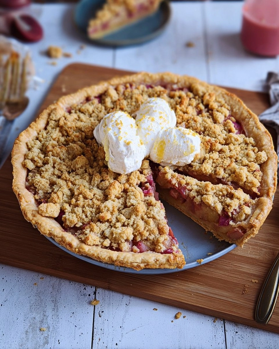 Einfacher Rhabarber Streusel Pie