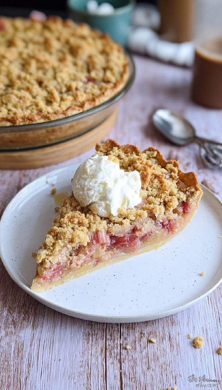 Einfacher Rhabarber Streusel Pie