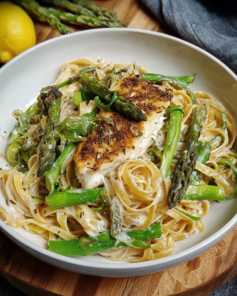 Pasta-mit-gruenem-Spargel-und-Kabeljau-Rezept