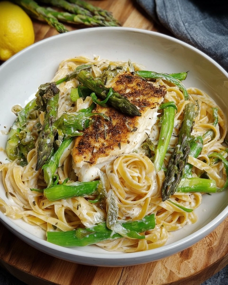 Pasta mit grünem Spargel und Kabeljau 124 Pasta mit grünem Spargel und Kabeljau