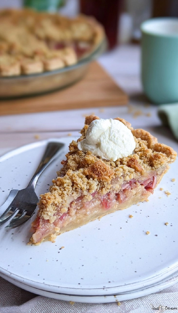 Rhabarber-Streusel-Custard-Kuchen