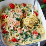 Schnelle Lachs-Spinat-Pasta aus dem Ofen 96 Schnelle-Lachs-Spinat-Pasta-aus-dem-Ofen-Rezept