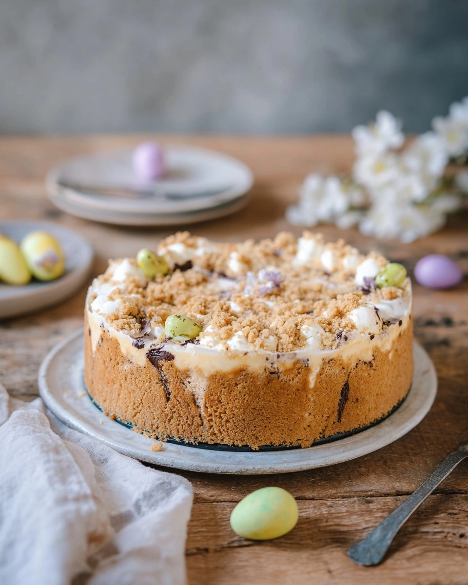 Stracciatella Cheesecake mit Streuseln