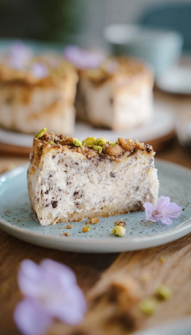 Stracciatella Cheesecake mit Streuseln