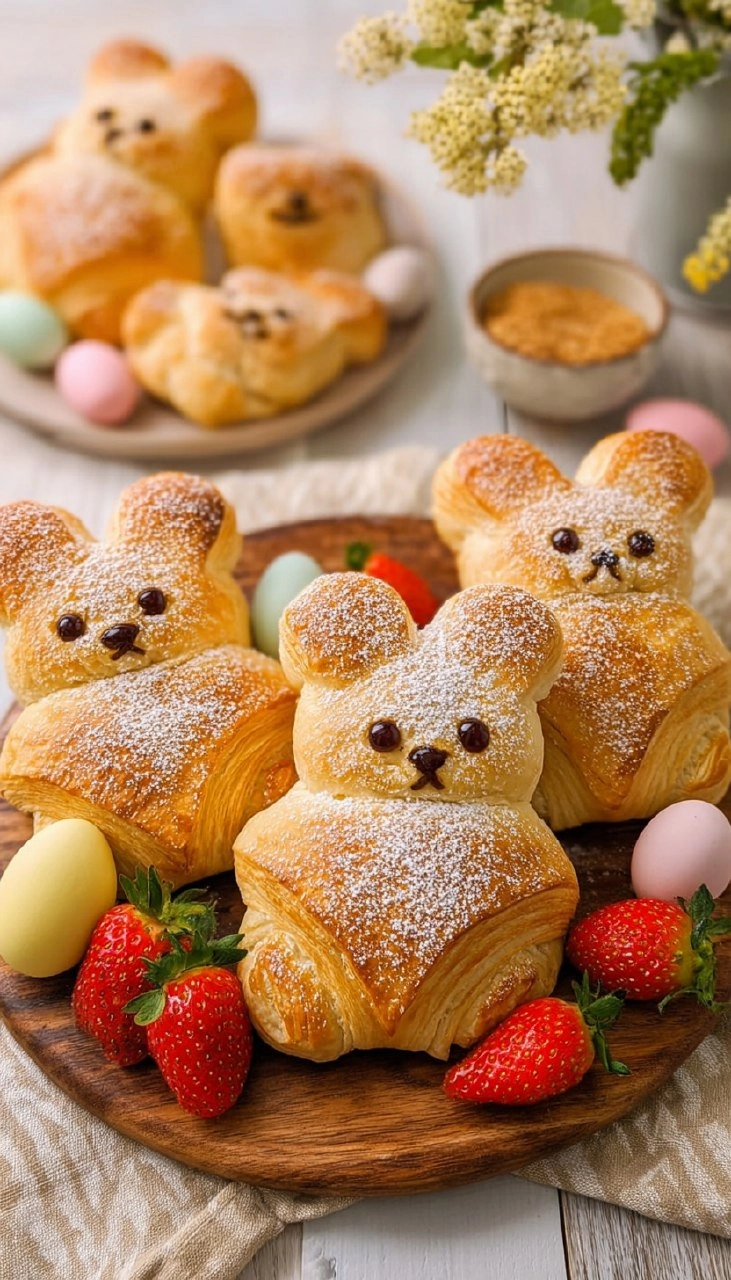 Süße Croissant-Osterhasen