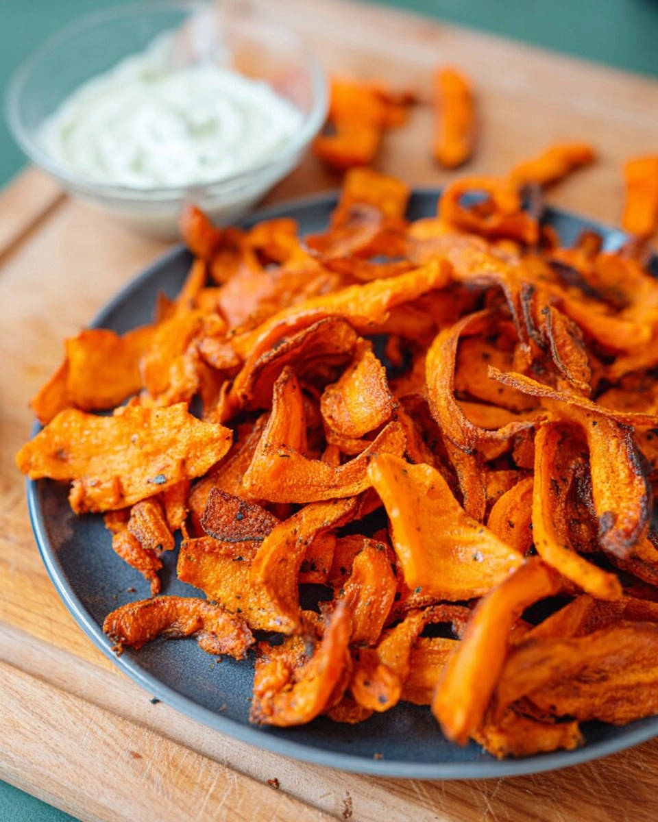 Karottenchips aus dem Airfryer mit cremigem Protein-Dip