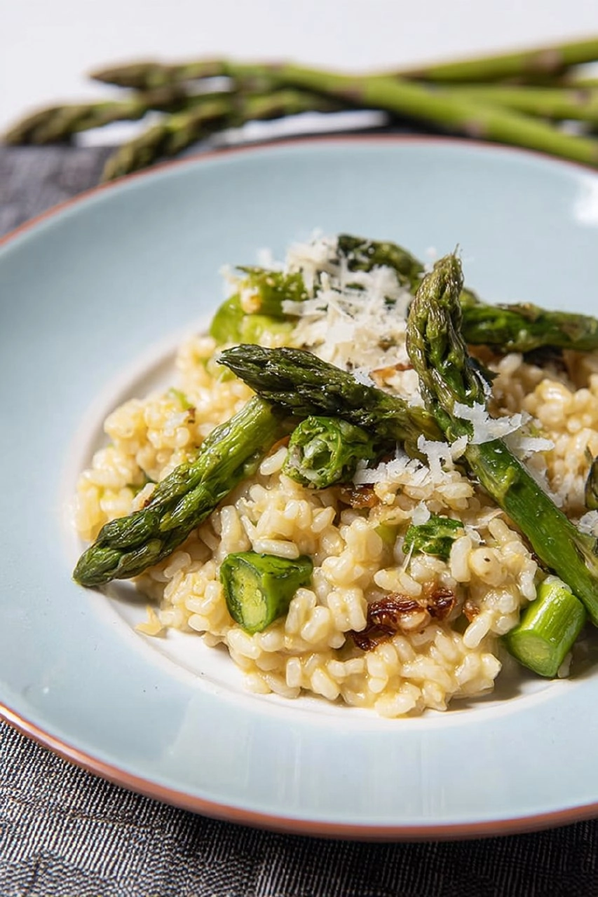 Risotto mit grünem Spargel