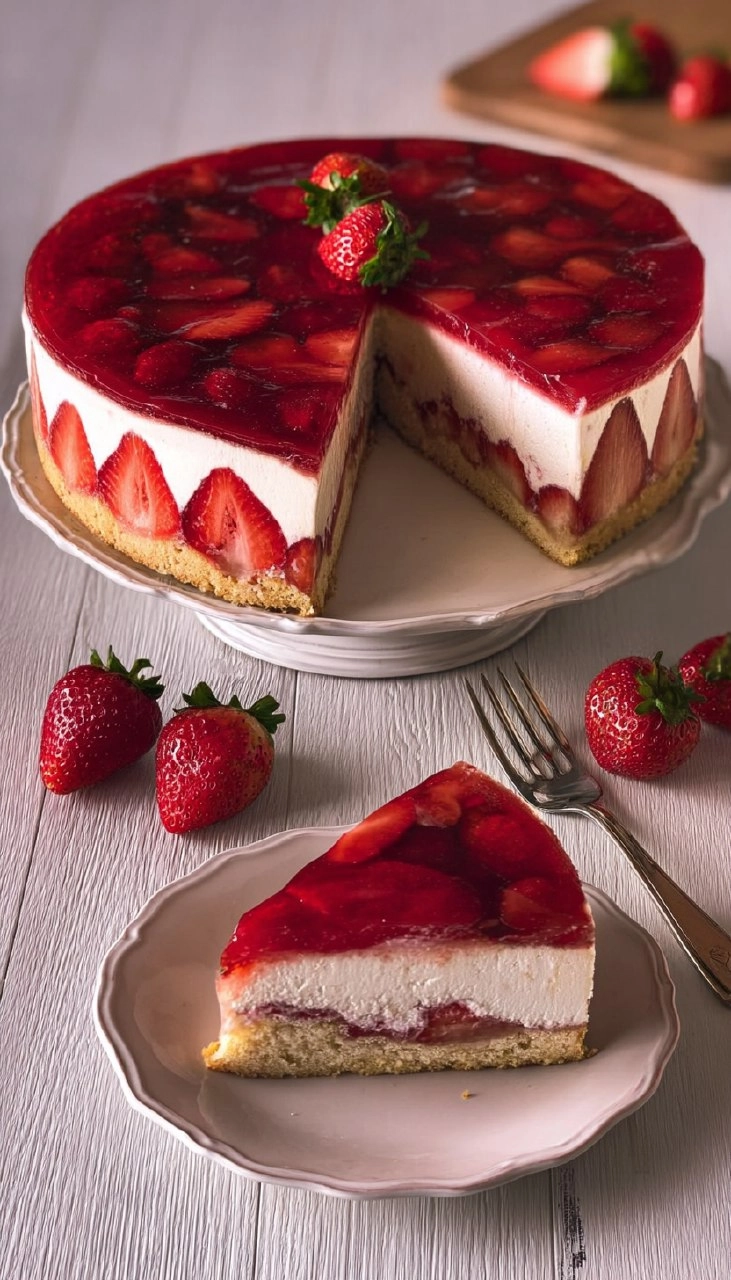 Sahnige Erdbeertorte mit Mascarpone