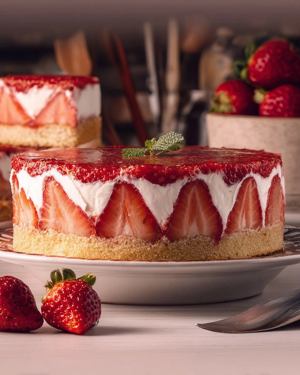 Sahnige Erdbeertorte mit Mascarpone
