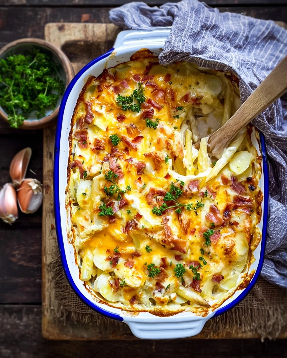 Spargelauflauf mit Schinken & Käse