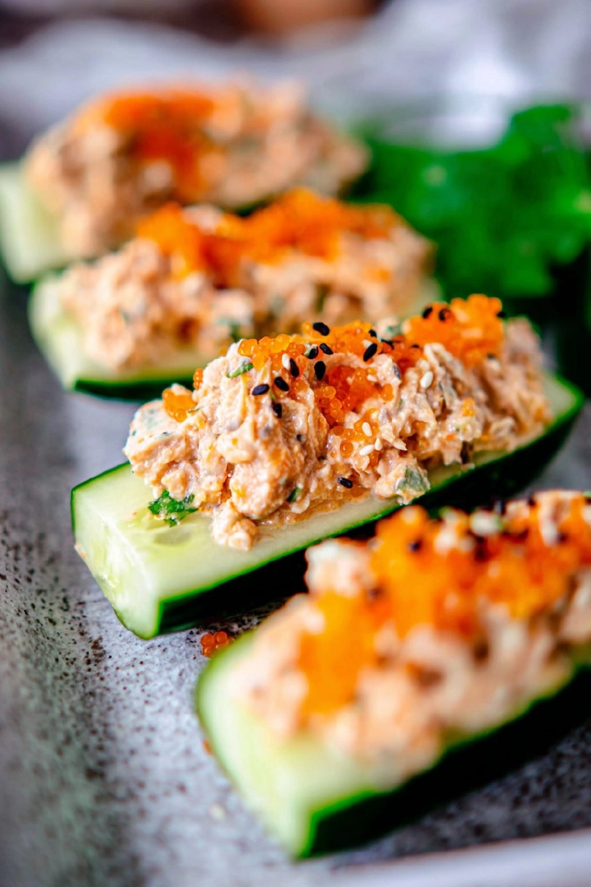 Thunfisch-Gurken-Schiffchen
