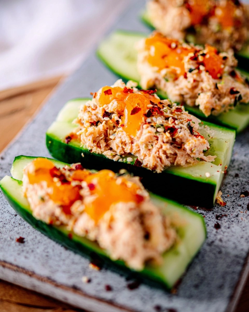 Thunfisch-Gurken-Schiffchen